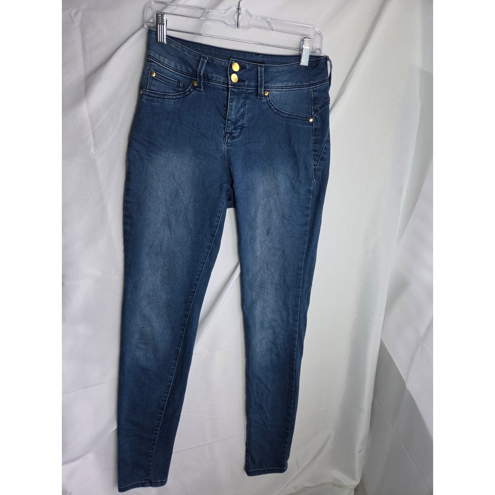 IMAN Jeans Womens  Blue Medium Wash Slim Mid Rise Tapered